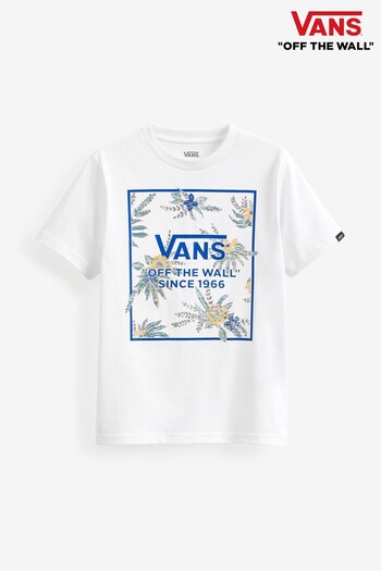 Vans V Plant Print White T-Shirt (C24088) | £24