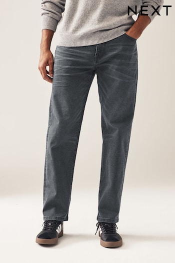 Dark Grey Straight Classic Stretch Jeans (C24103) | £28