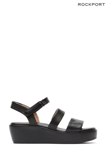 Rockport Aubriella Three Piece Black Sandals (C24143) | £85
