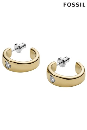Fossil Jewellery Ladies Gold Tone Sutton Earrings (C24272) | £49