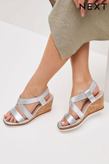 Metallic Extra Wide Fit Forever Comfort® Elastic Strap Wedges (C24372) | £34