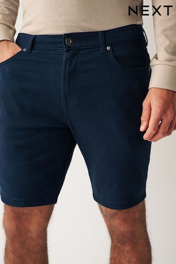 Navy Blue Slim Motionflex 5 Pocket Chino Shorts (C24427) | £24