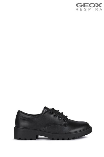 Geox Junior Girls Casey Black Shoes (C24696) | £52.50 - £57.50