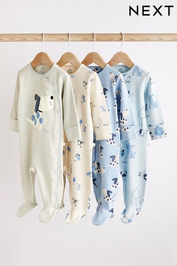 Blue Sleepsuits 4 Pack (0-2yrs) (C24751) | £27 - £29