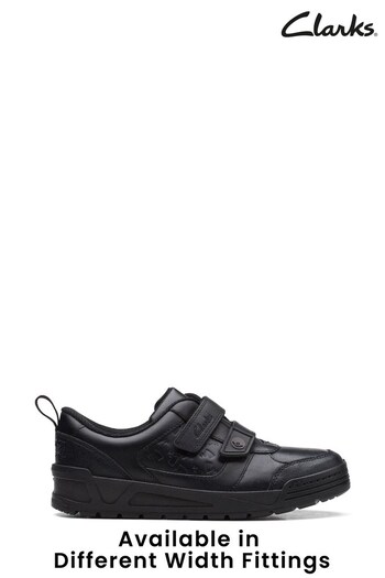 Clarks Black Multi Fit Leather Palmer Mist Shoes (C24975) | £45 - £47