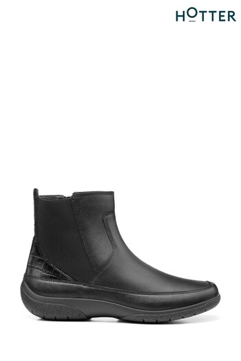 Hotter Chestnut Zip-Fastening Black Boots (C25211) | £99