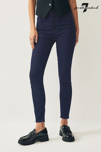 7 For All Mankind Blue Aubrey High Waisted Skinny Jeans (C25553) | £210
