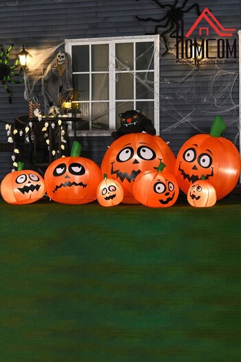 Homcom Orange Inflatable Pumpkin Cat Decoration (C25588) | £87