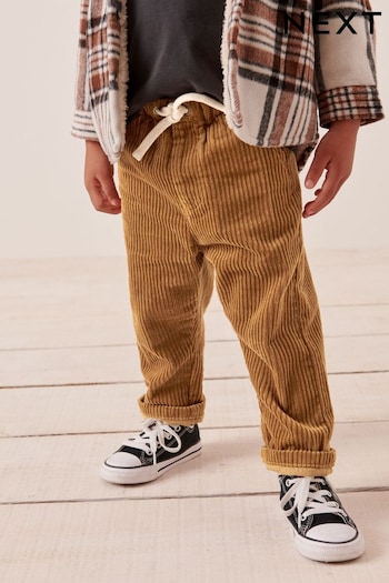 Tan Brown Cord Pull-On Trousers straight (3mths-7yrs) (C25603) | £12 - £14