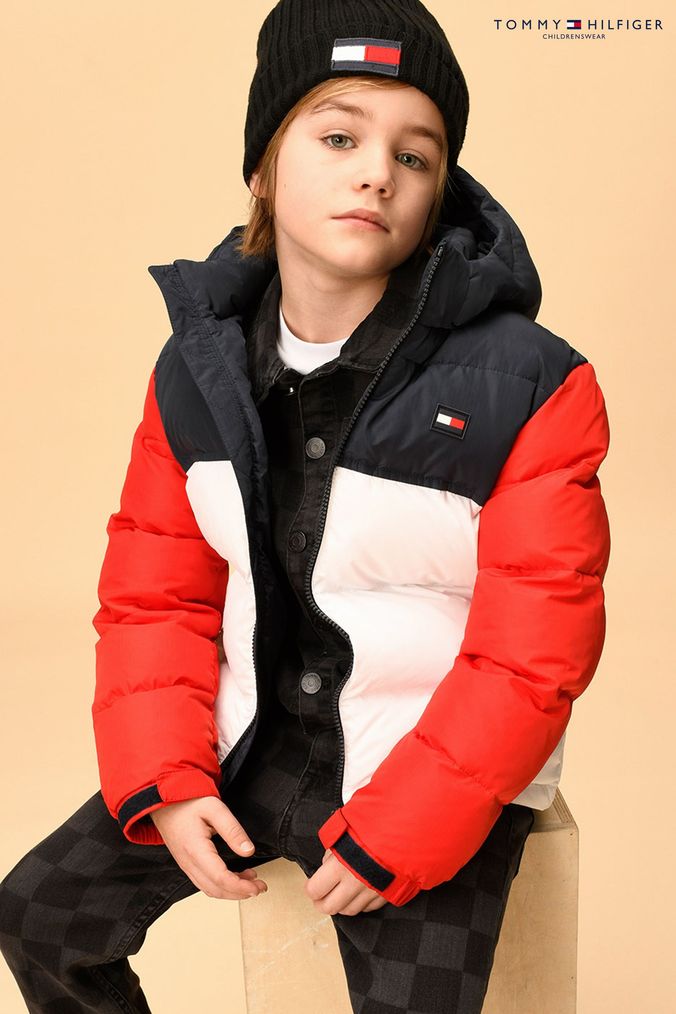 Tommy hilfiger colour hotsell block puffer jacket
