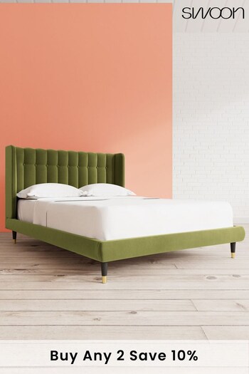 Swoon Easy Velvet Fern Green Kipling Bed (C25763) | £989 - £1,099