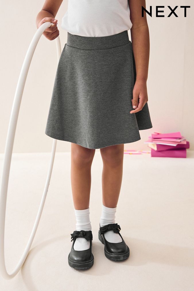 Girls grey school outlet skirt
