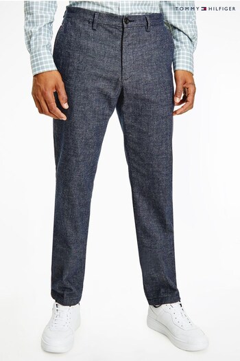 Tommy Hilfiger Blue Denton Wool Look Trousers (C25973) | £120