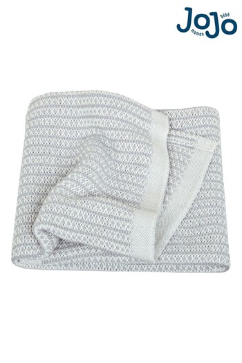 JoJo Maman Bébé Grey Woven Cotton Cellular Blanket (C25979) | £18