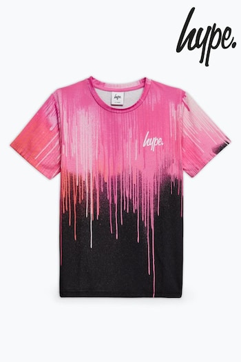 Hype. Girls Pink Tie Dye Script T-Shirt (C26165) | £18