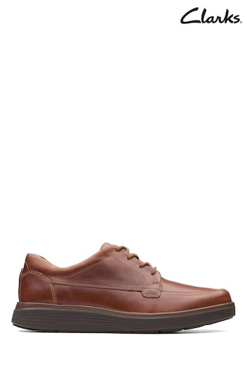 Clarks Brown Standard Fit (F) Lea Un Abode Ease Retro Shoes (C26216) | £100