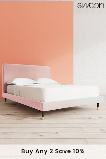 Swoon Easy Velvet Blush Pink Brockham Bed (C26231) | £859 - £959