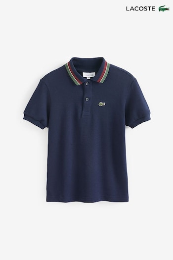 Lacoste 37sfa0023 Tri-Colour Tipped Collar Pique Polo Shirt (C26261) | £45 - £60