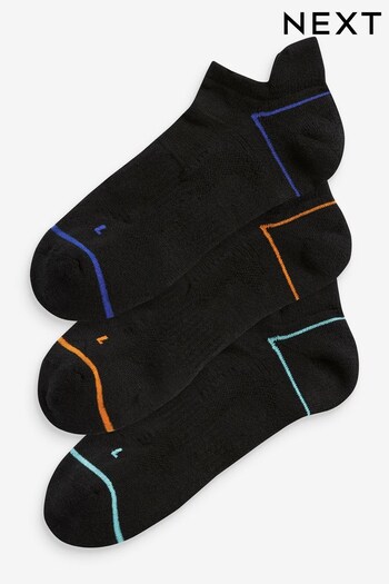 Black COOLMAX Sports Trainer Socks 3 Pack (C26292) | £10
