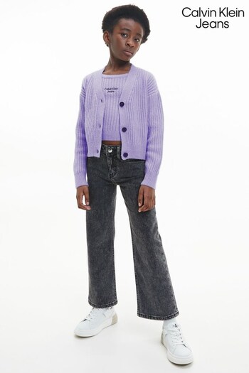 Calvin Klein Jeans Girls Purple Super Soft Cardigan (C26309) | £80