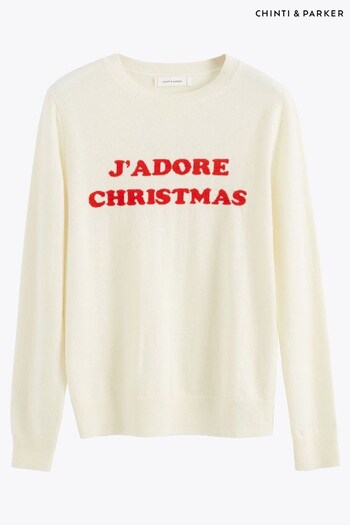 Chinti & Parker Cream Jadore Christmas Cashmere Blend Jumper (C26413) | £195