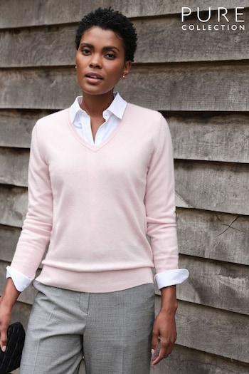 Pure Collection Cashmere V-Neck Sweater (C26567) | £120