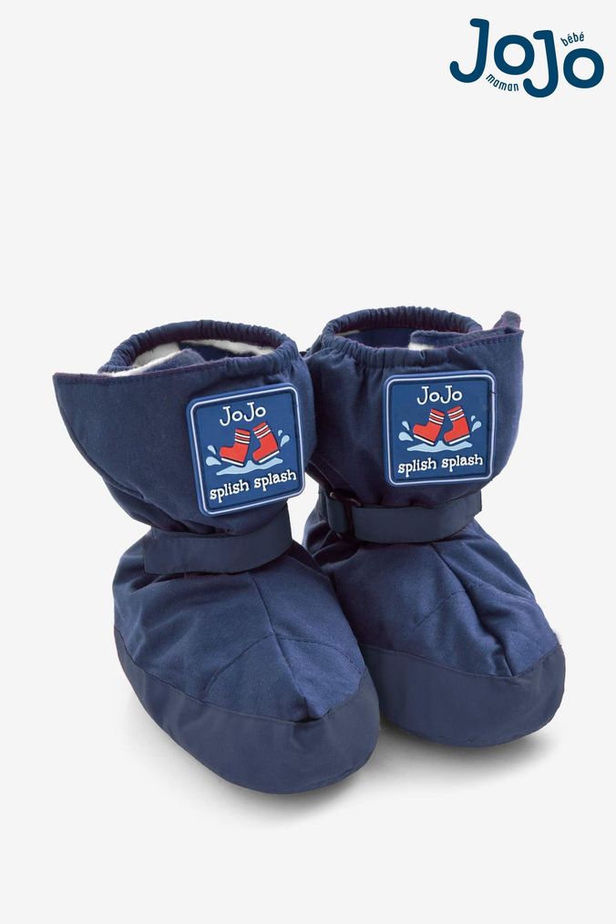 JoJo Maman Bébé Navy Kids' Fleece Lined Baby Booties (C26685) | £21