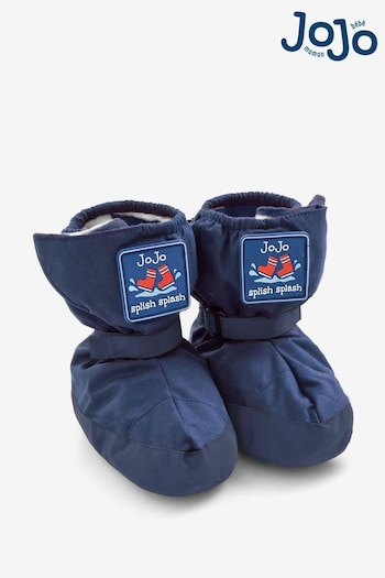JoJo Maman Bébé Navy Fleece Lined Baby Booties (C26685) | £21