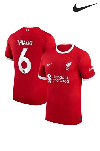 Nike Red Thiago - 6 Liverpool FC Stadium 23/24 Home Football Shirt (C26717) | £95