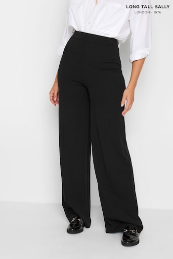 Long Tall Sally Black Pintuck Wide Leg Trousers (C27031) | £37