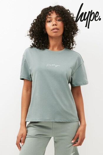 Hype. Womens Green Sea Foam Scribble T-Shirt (C27157) | £30