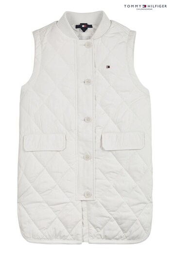 Tommy Hilfiger Long White Quilted Vest (C27265) | £95 - £120