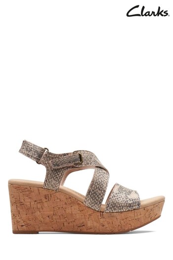 Clarks Silver Rose Way Wedge Sandals (C27304) | £65