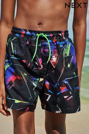 Black Prism Printed Swim Shorts Cap (3-16yrs) (C27523) | £9 - £15