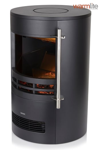 Warmlite Black Round Contemporary Stove (C27565) | £150