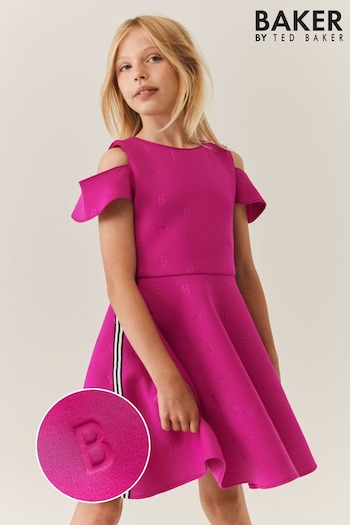 Baker by Ted Baker Pink Embossed Scuba Dress (C27605) | £41 - £46