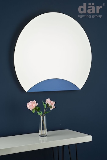 Dar Lighting Blue/Silver Slice Round Panel Mirror (C27638) | £118