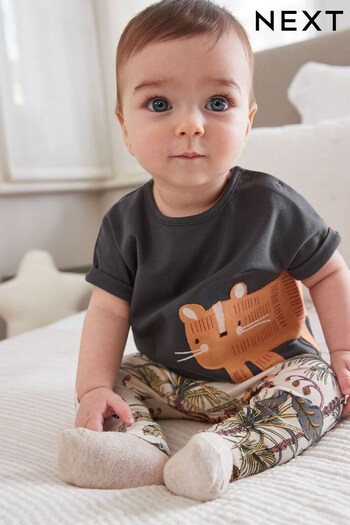 Monochrome 2 Piece Baby T-Shirt And Leggings Set (C27699) | £12.50 - £14.50