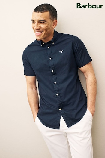 Barbour® Navy Blue Oxtown Classic Short Sleeve Oxford Cotton Shirt (C27717) | £60