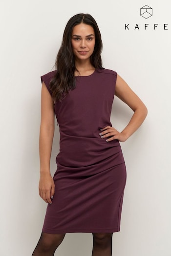 Kaffe India Red Sleeveless Ruched Fitted Dress (C27719) | £70