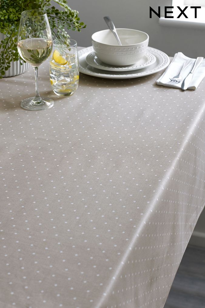 Natural Spot Spot Wipe Clean Table Cloth (C27787) | £24 - £34