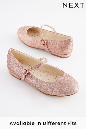 Pink Glitter Wide Fit (G) Mary Jane Occasion Shoes (C27808) | £21 - £28