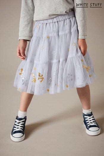 White Stuff Natural Naomi Embellished Tuelle Skirt (C27912) | £32
