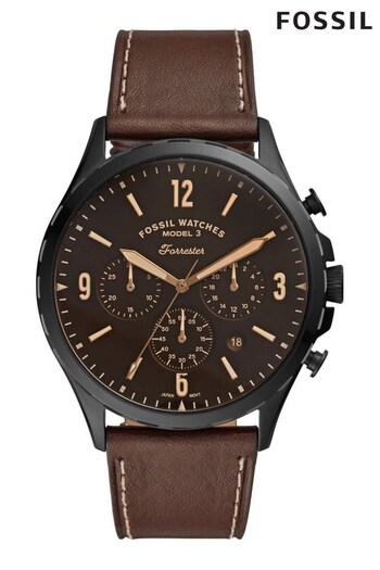 Fossil Gents Forrester Chrono Casual Black Watch (C28163) | £139