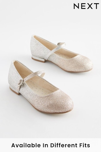 Ombre Gold/Silver Glitter Wide Fit (G) Mary Jane Occasion Shoes Souliers (C28235) | £21 - £28
