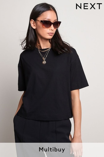 Black Boxy Relaxed Fit T-Shirt (C28292) | £9