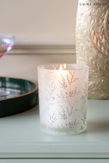 Laura Ashley Pussy Willow Glass Hurricane Candle Holder (C28306) | £20