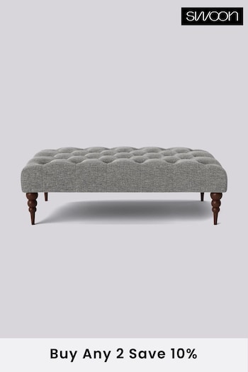 Swoon Houseweave Thunder Grey Plymouth Rectangle Ottoman (C28337) | £360