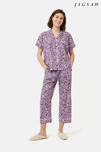 Jigsaw Purple Brushwork Cropped Pyjama (C28372) | £60