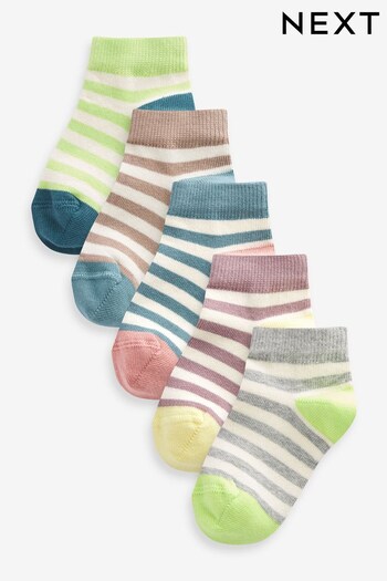 Minerals Stripes Cotton Rich Trainer Socks 5 Pack (C28422) | £6 - £8